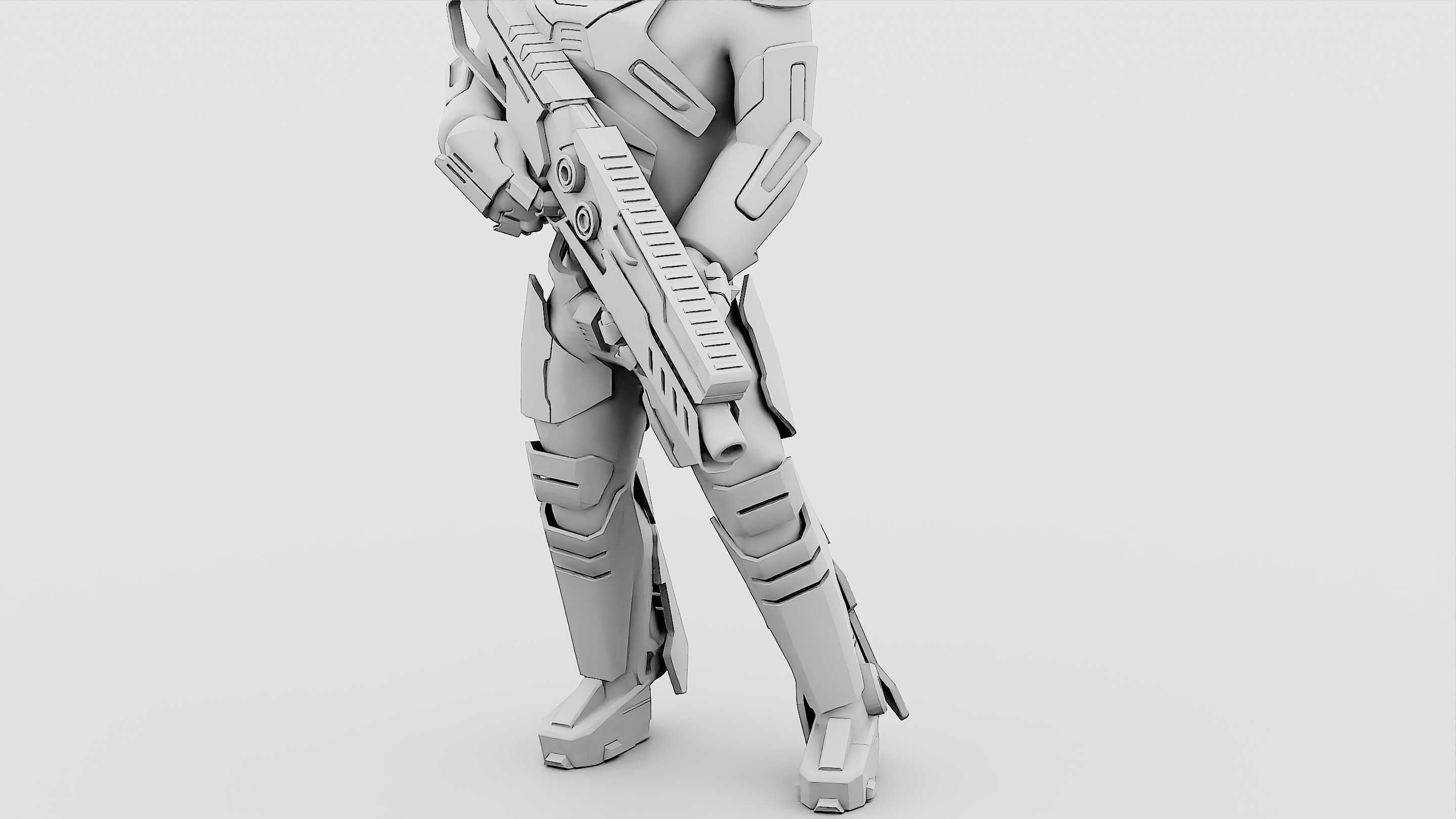 CYBORG SOLDIER RX-400 Rigged for Unreal Engine - Unity - MIXAMO 3D model_36