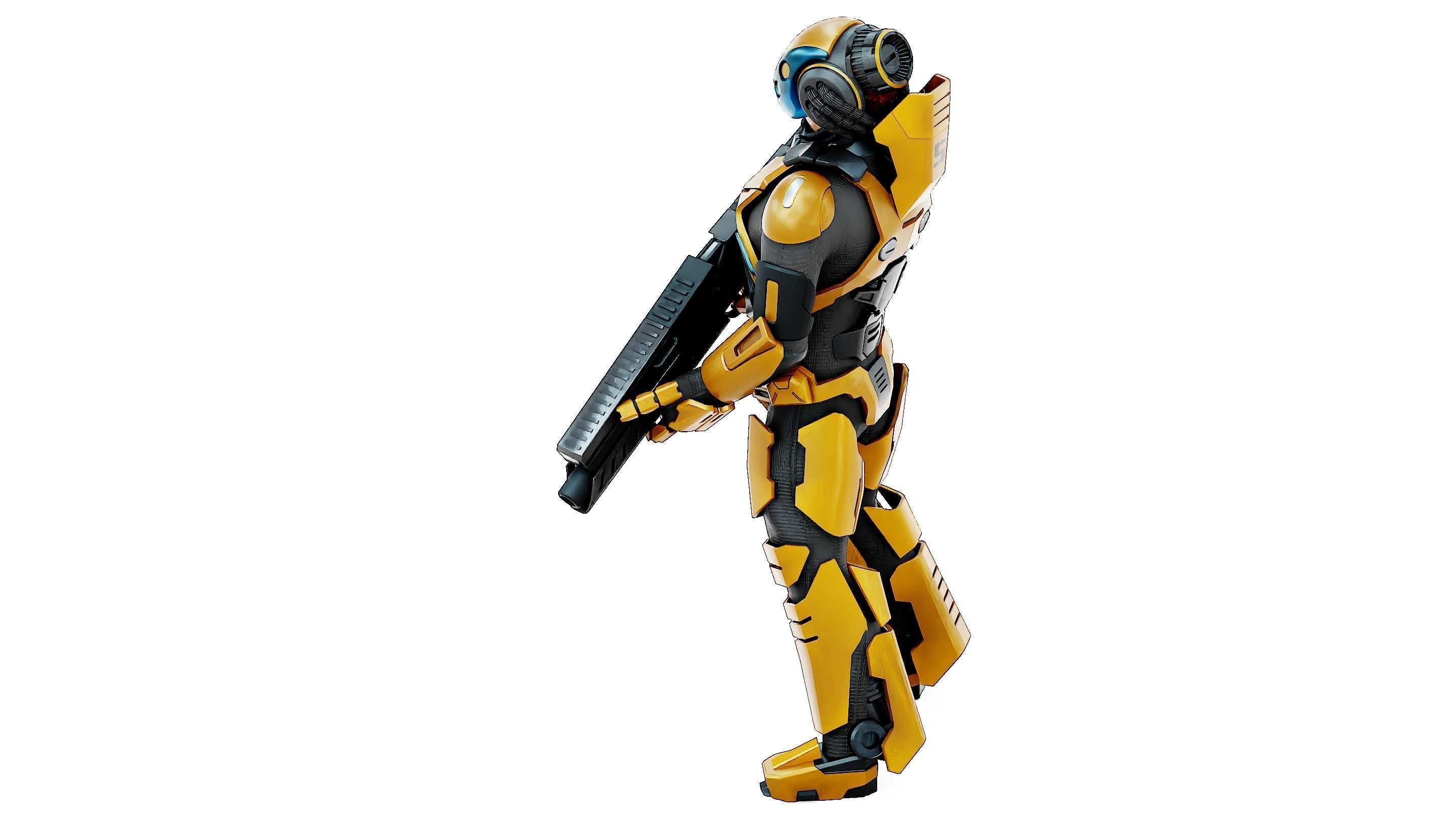 CYBORG SOLDIER RX-400 Rigged for Unreal Engine - Unity - MIXAMO 3D model_17