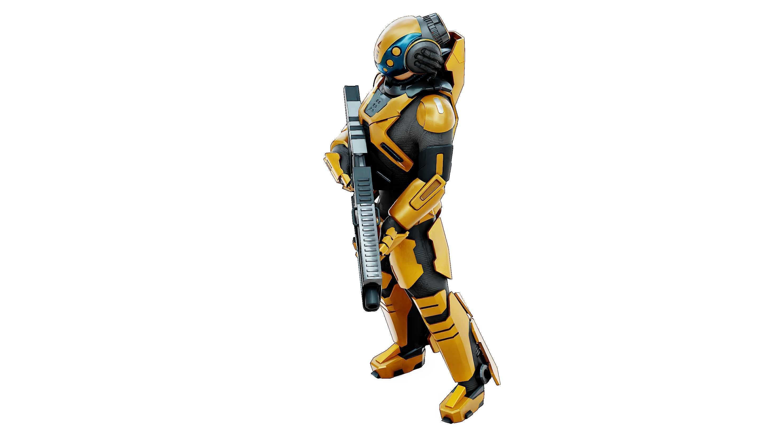 CYBORG SOLDIER RX-400 Rigged for Unreal Engine - Unity - MIXAMO 3D model_19