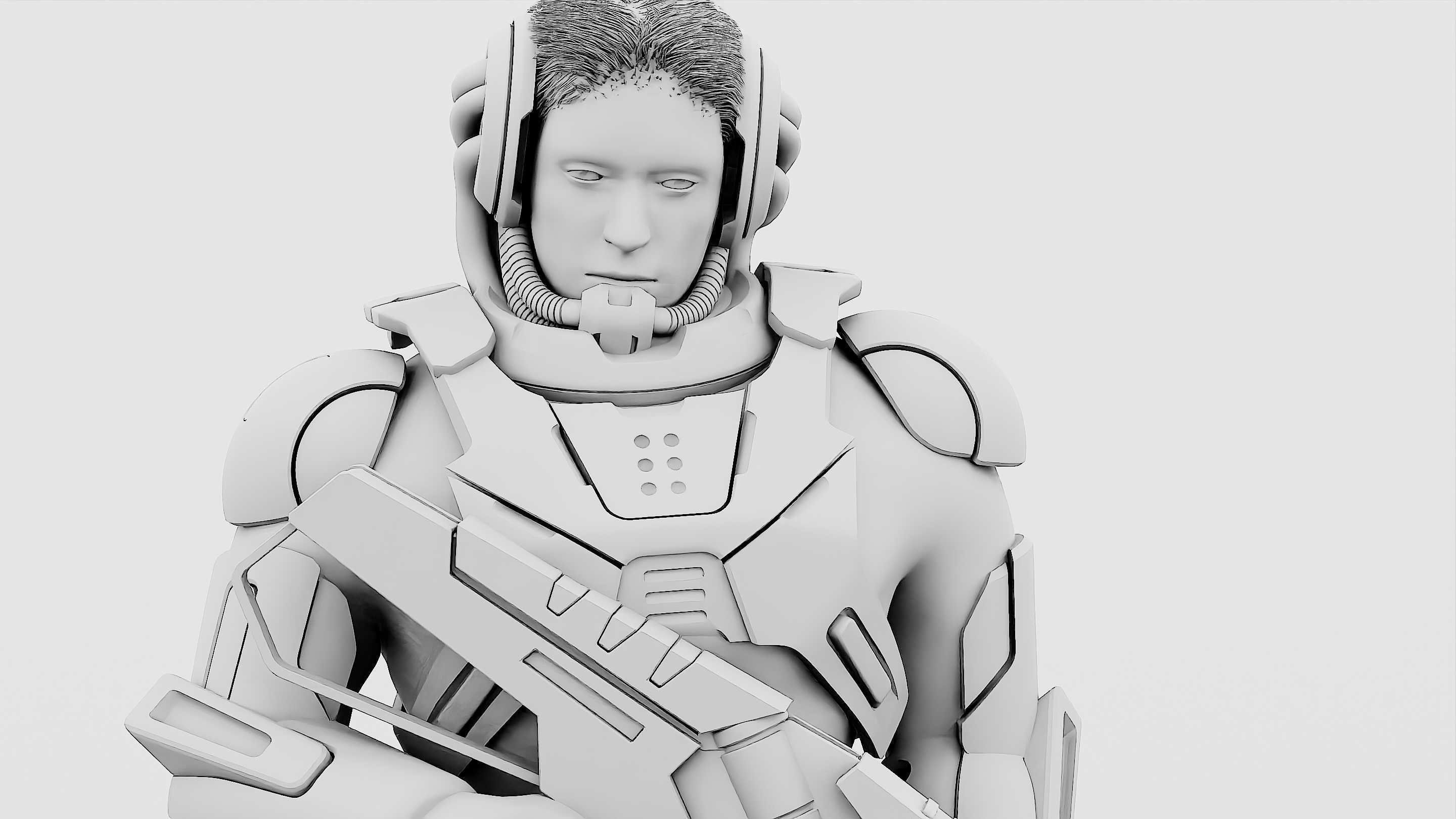 CYBORG SOLDIER RX-400 Rigged for Unreal Engine - Unity - MIXAMO 3D model_35