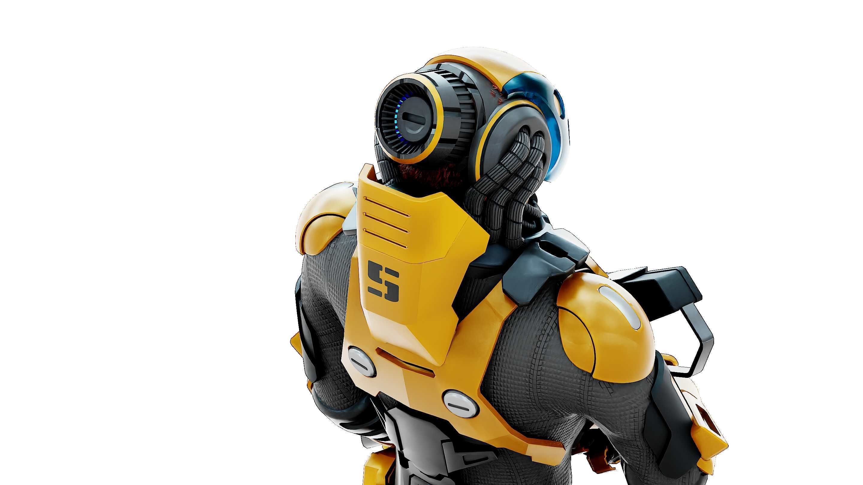 CYBORG SOLDIER RX-400 Rigged for Unreal Engine - Unity - MIXAMO 3D model_24