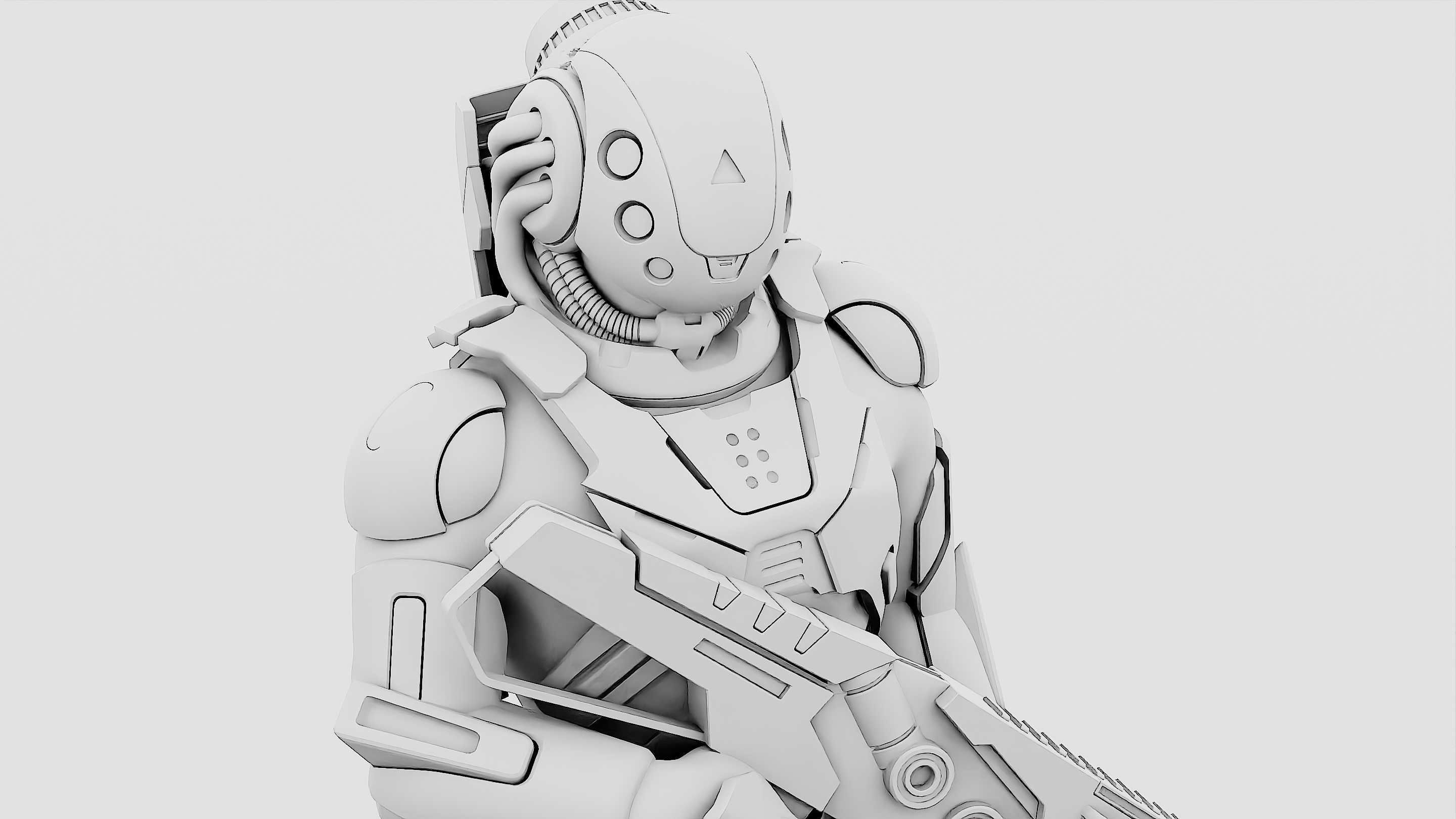 CYBORG SOLDIER RX-400 Rigged for Unreal Engine - Unity - MIXAMO 3D model_34