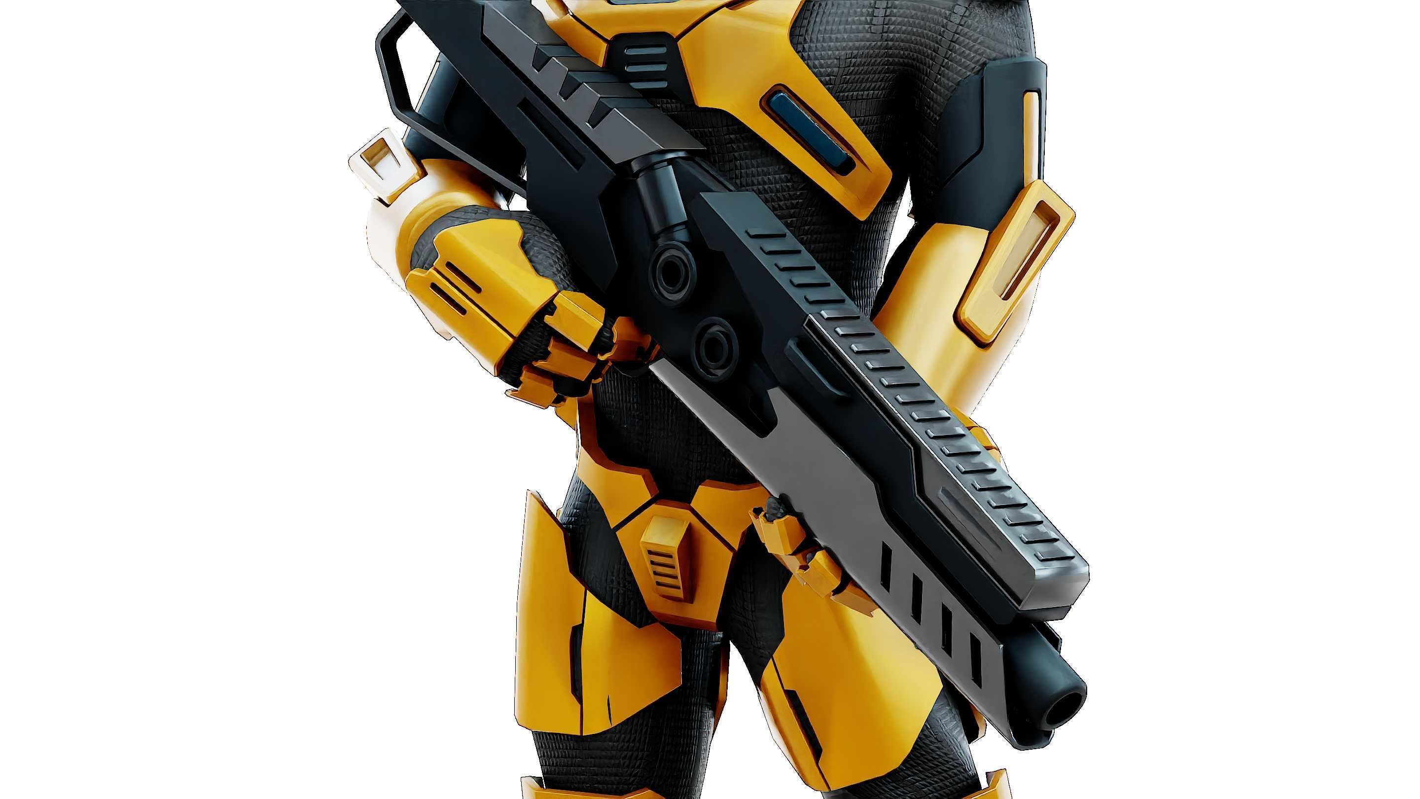 CYBORG SOLDIER RX-400 Rigged for Unreal Engine - Unity - MIXAMO 3D model_27