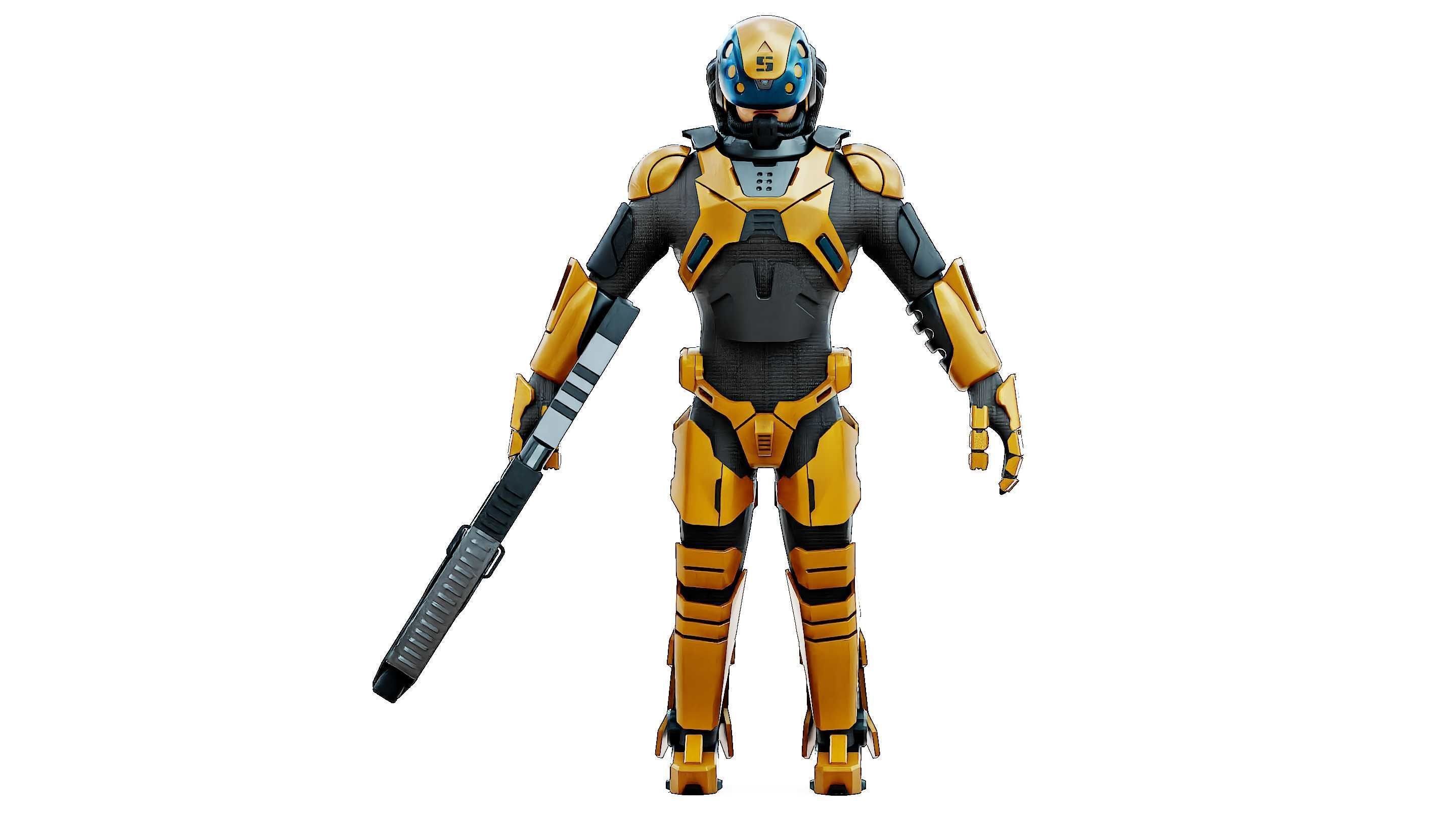 CYBORG SOLDIER RX-400 Rigged for Unreal Engine - Unity - MIXAMO 3D model_30