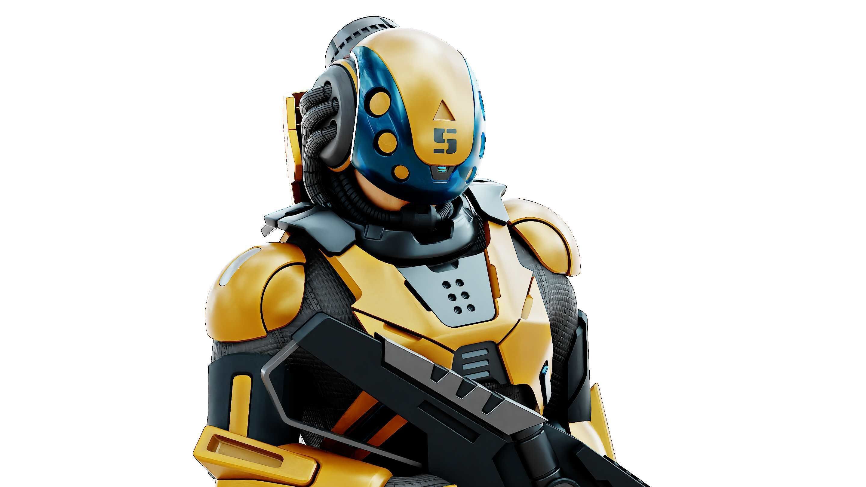 CYBORG SOLDIER RX-400 Rigged for Unreal Engine - Unity - MIXAMO 3D model_23