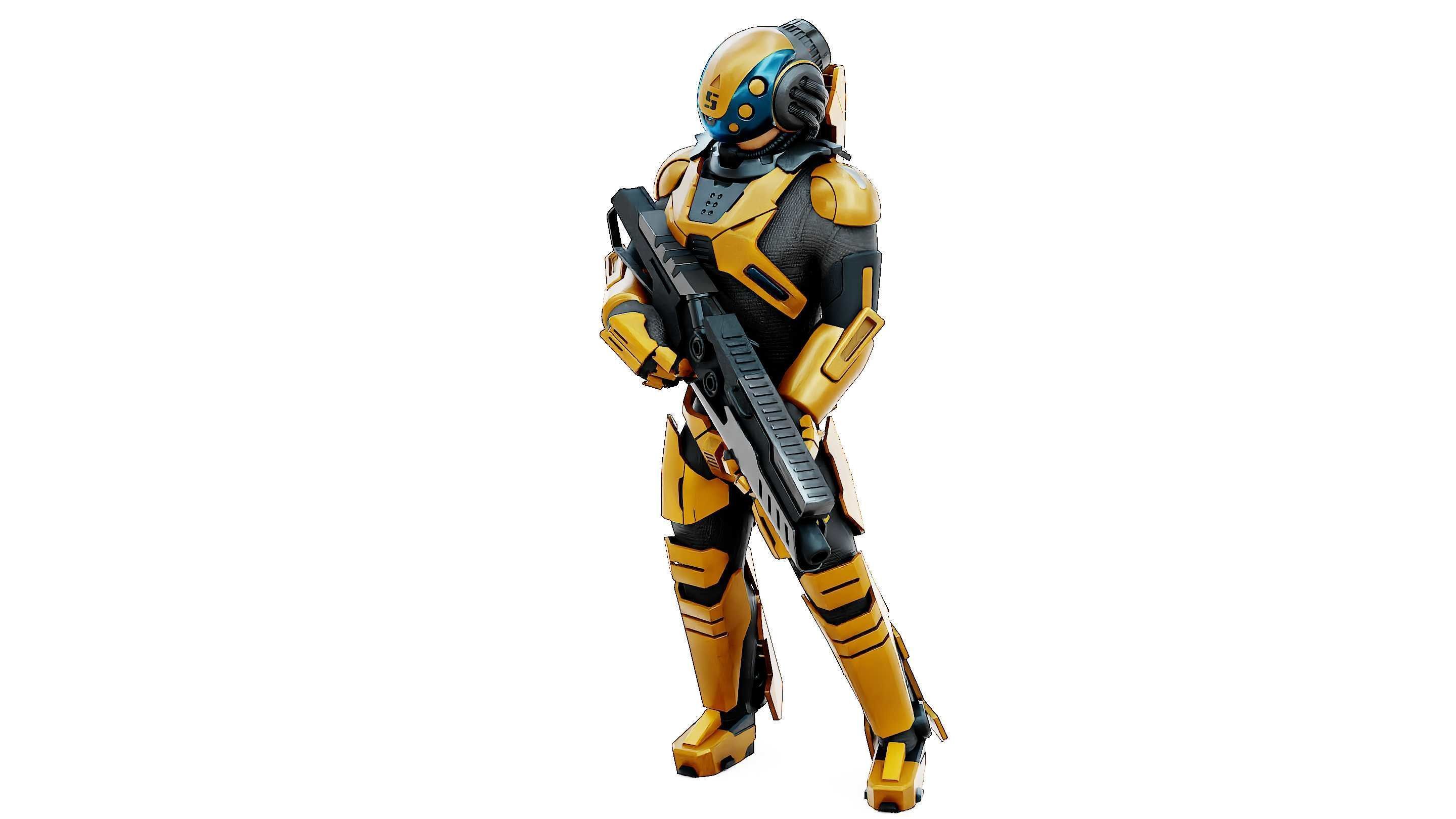 CYBORG SOLDIER RX-400 Rigged for Unreal Engine - Unity - MIXAMO 3D model_20