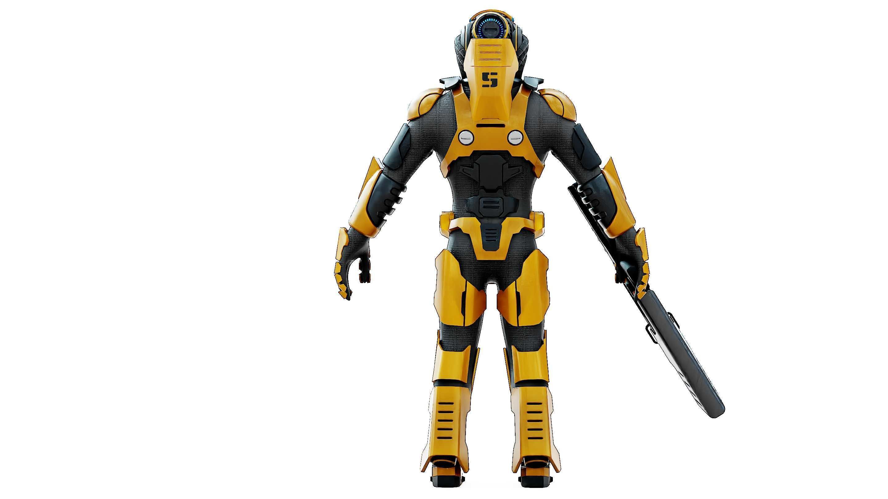 CYBORG SOLDIER RX-400 Rigged for Unreal Engine - Unity - MIXAMO 3D model_31