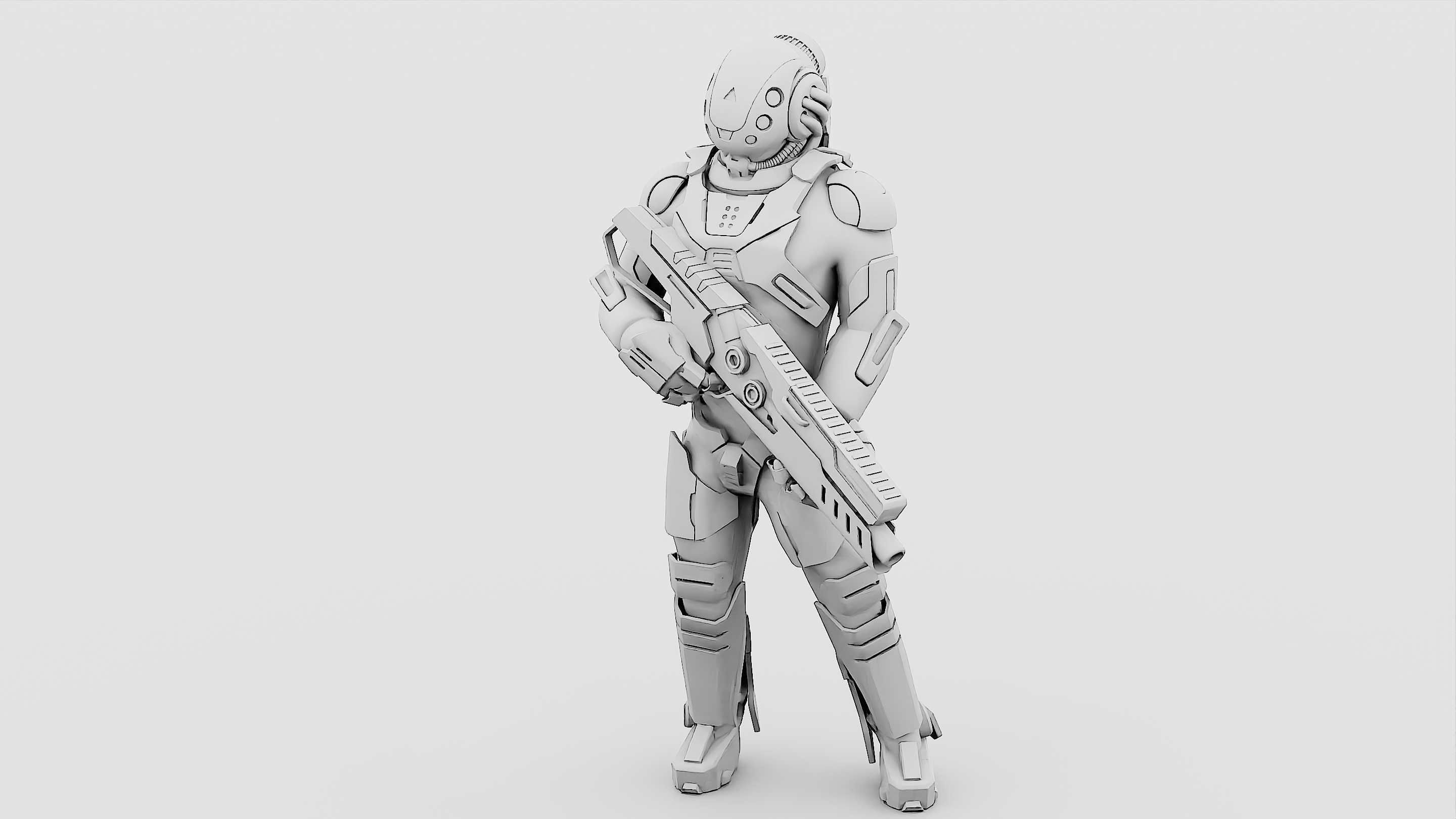 CYBORG SOLDIER RX-400 Rigged for Unreal Engine - Unity - MIXAMO 3D model_32