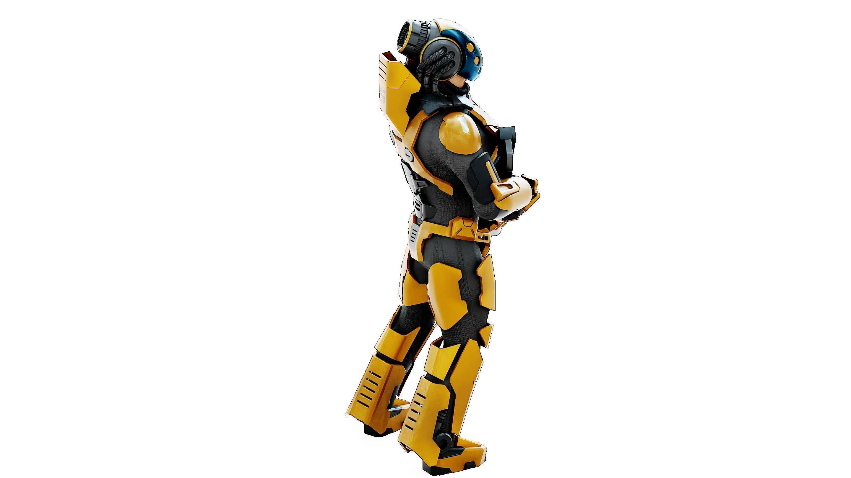 CYBORG SOLDIER RX-400 Rigged for Unreal Engine - Unity - MIXAMO 3D model_10