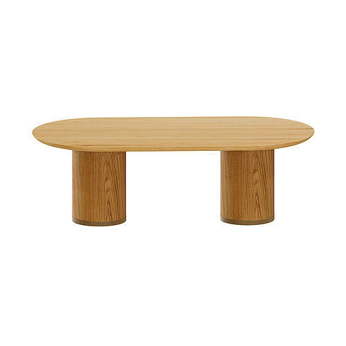 Brandy Natural Wood Dining Table and Spara Boucle Dining Chair 3D model 6