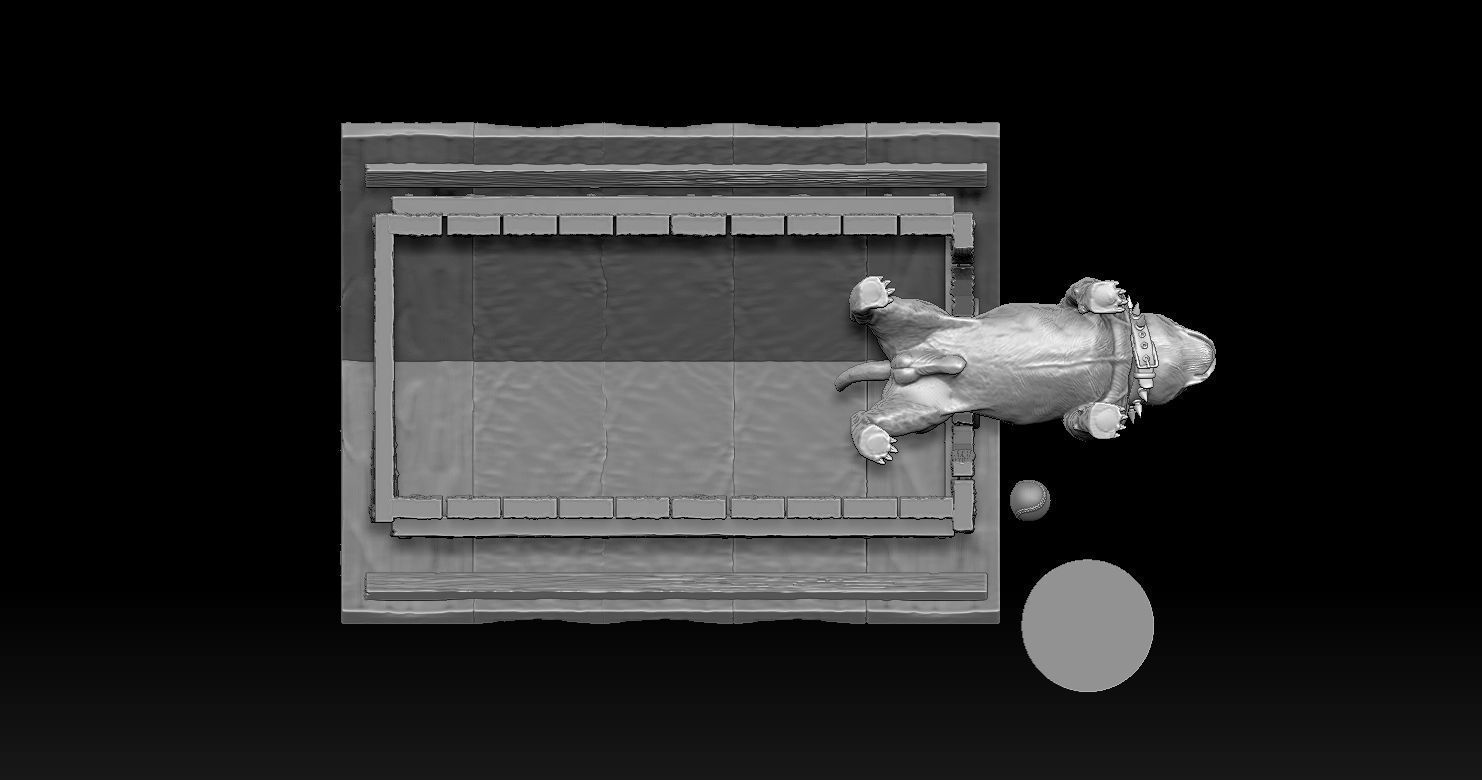 Bully Dog and Dog House 3D print model_7