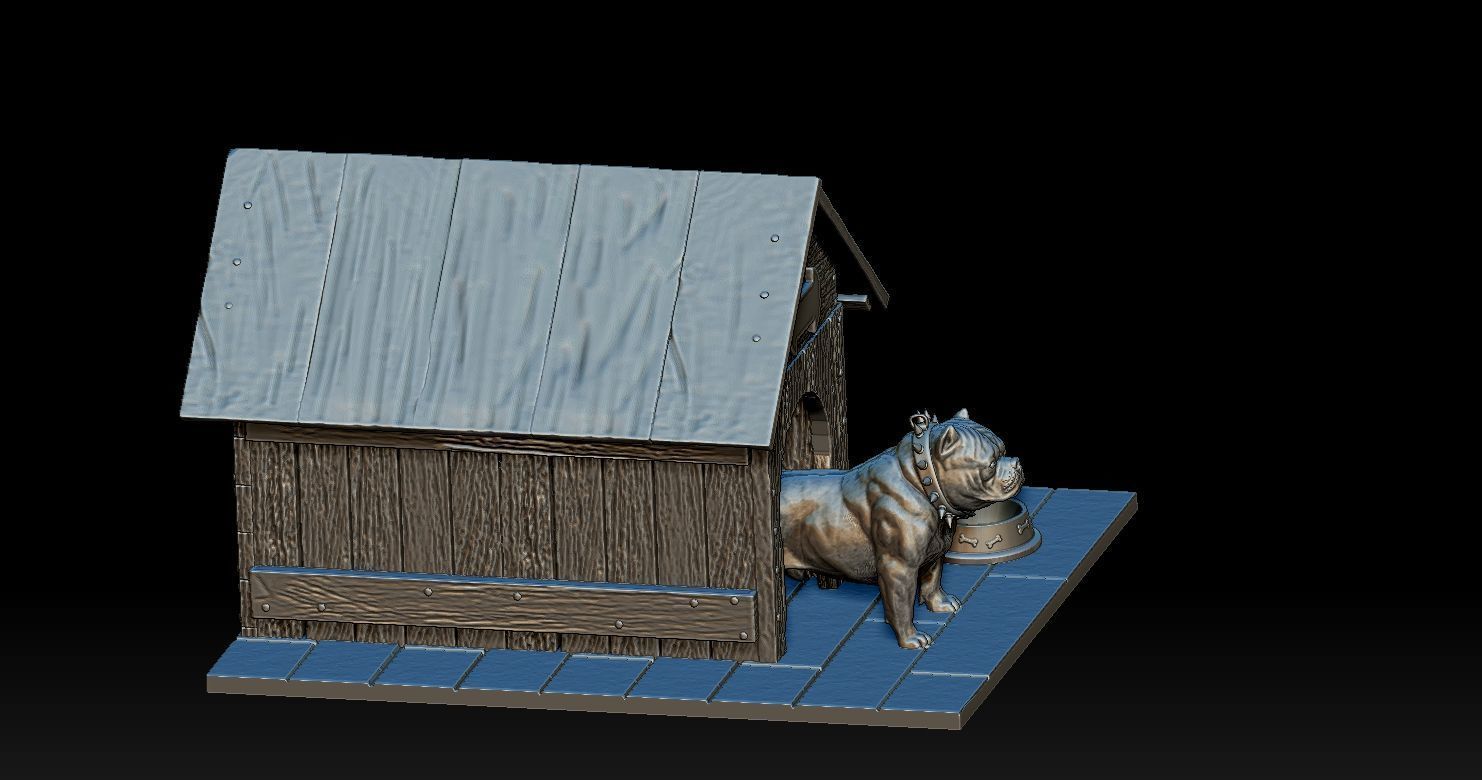 Bully Dog and Dog House 3D print model_26