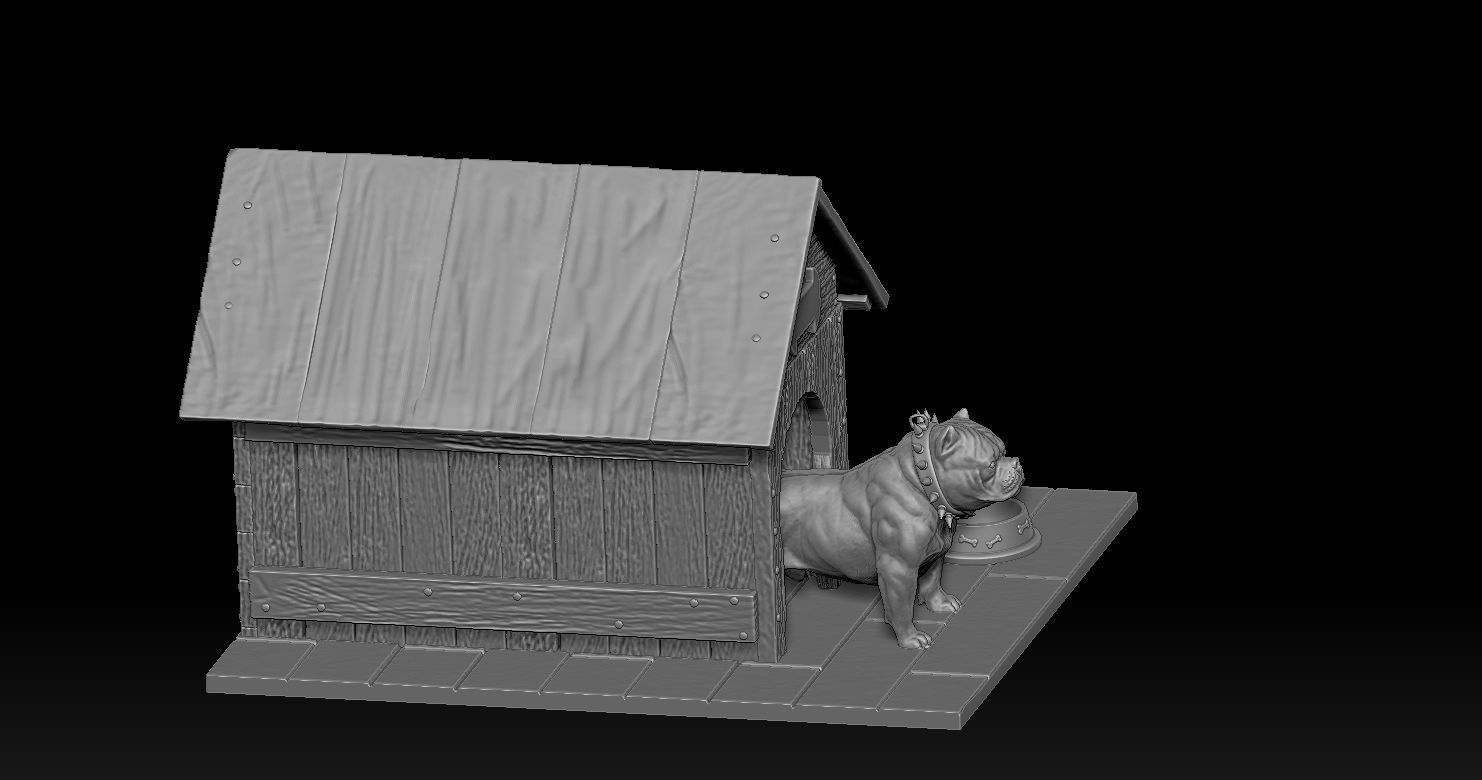 Bully Dog and Dog House 3D print model_27