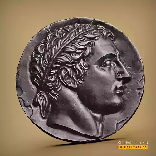 Alexander the Great Medalion Coin 3D Printable STL File