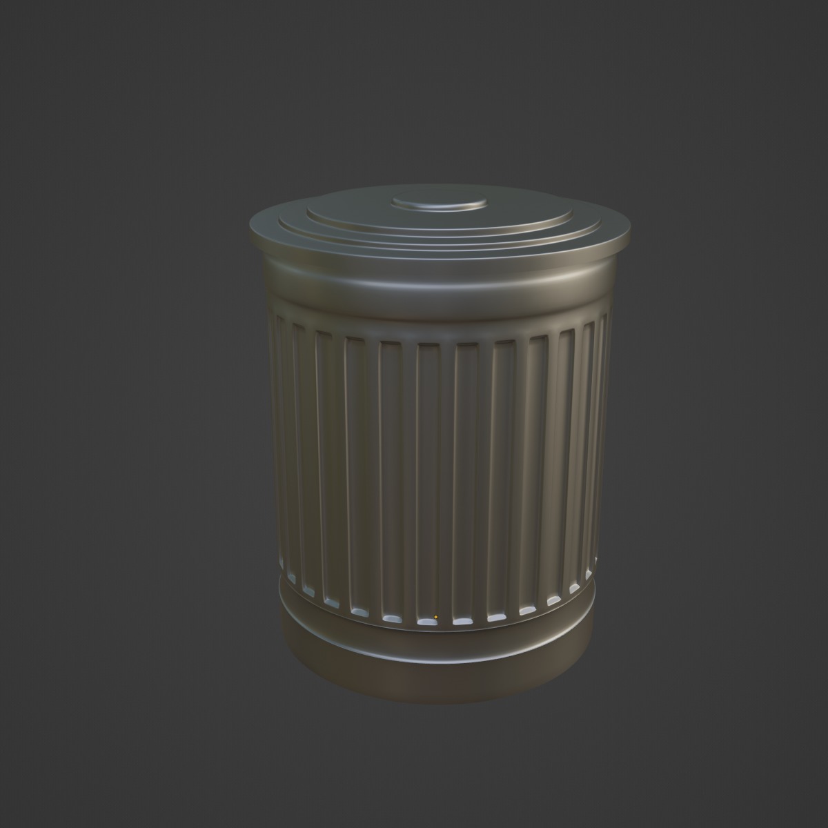 Trash Bin Metallic 3D model_4
