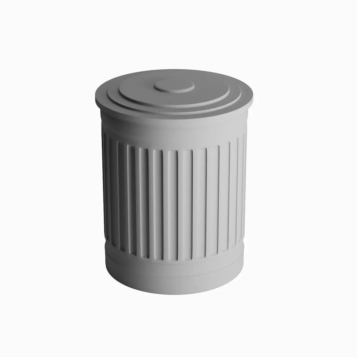 Trash Bin Metallic 3D model_0
