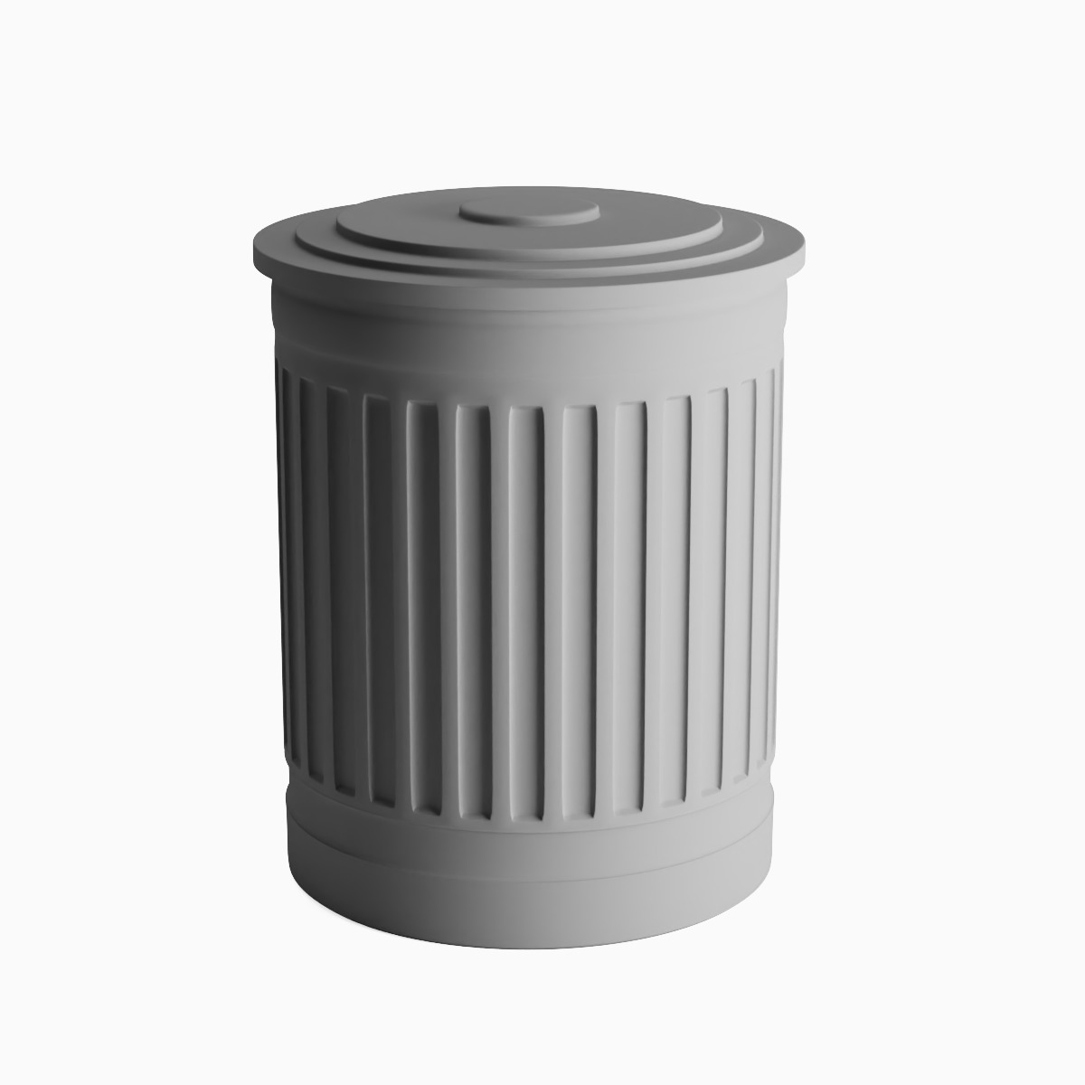 Trash Bin Metallic 3D model_1