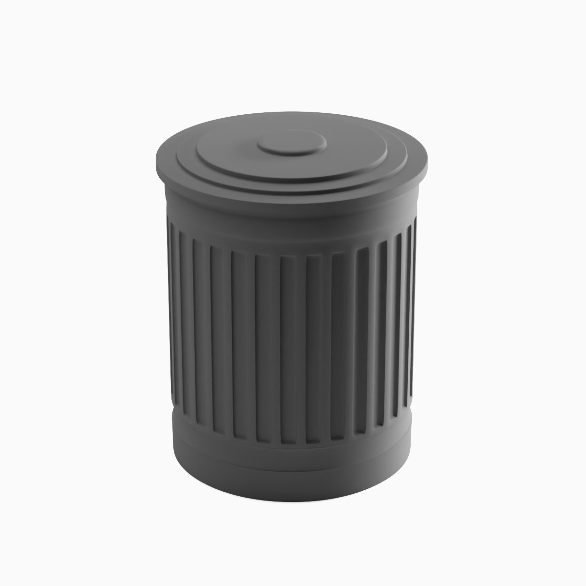 Trash Bin Metallic 3D model_3