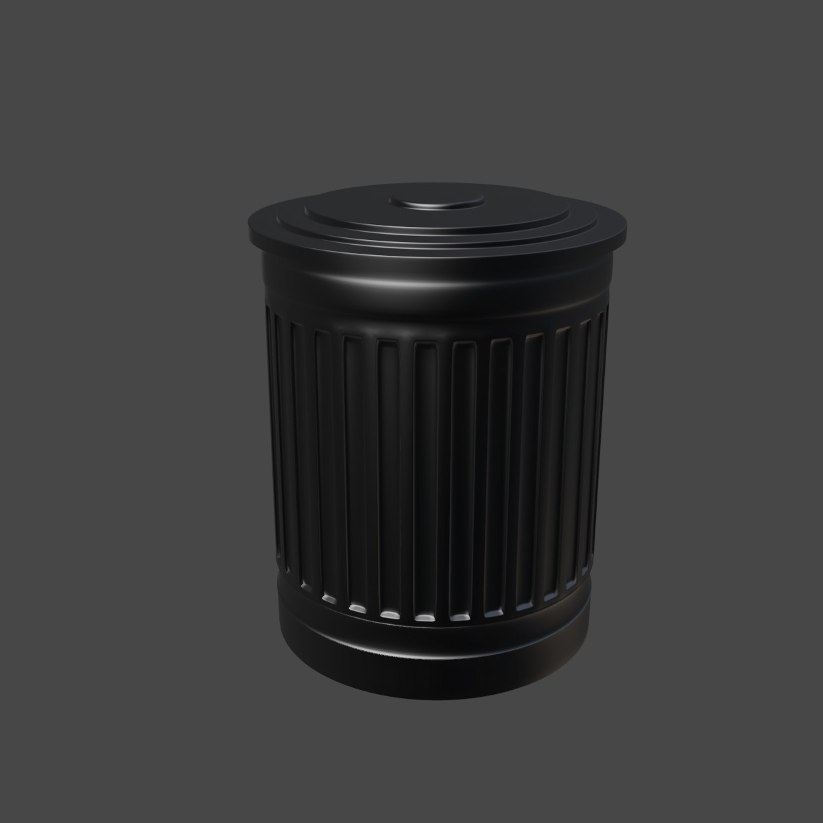 Trash Bin Metallic 3D model_6