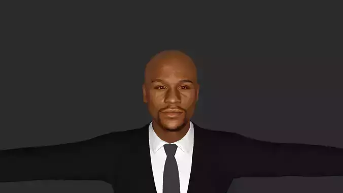 Floyd Mayweather Hyper Realistic Full Body Fuly Rigged Character Low-poly 3D model