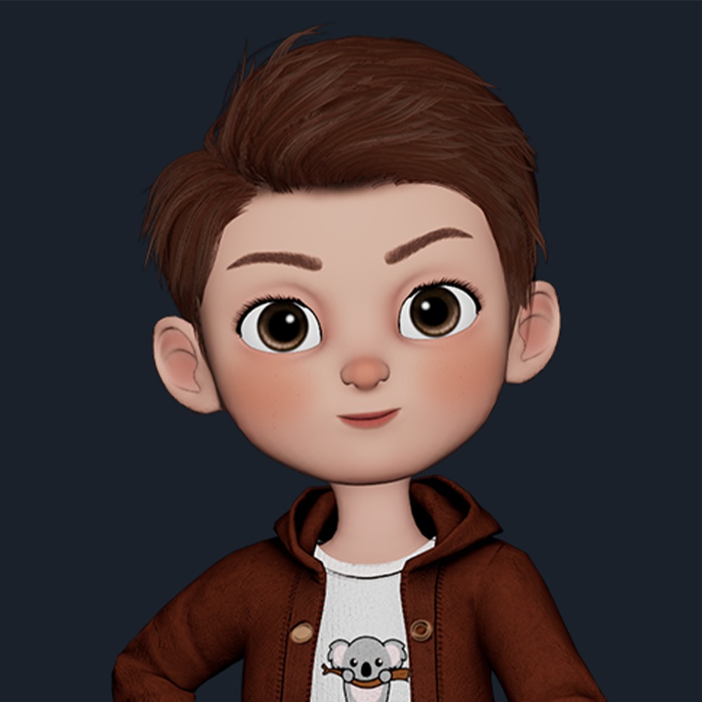 Cartoon Boy Cute Rigged Low-poly 3D model_23