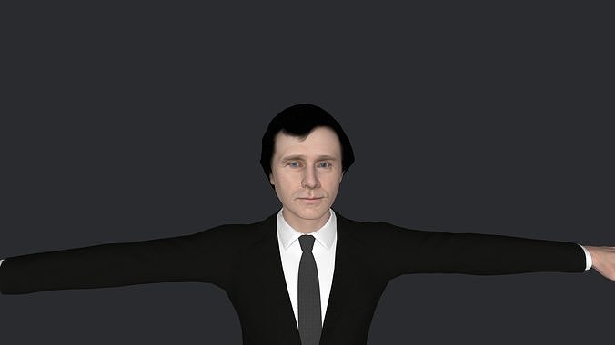 Franklin Pierce Hyper Realistic Full Body Fully Rigged Character Low-poly 3D model