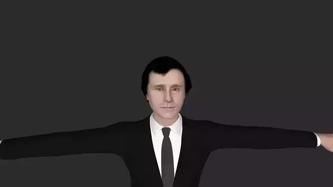 Franklin Pierce Hyper Realistic Full Body Fully Rigged Character Low-poly 3D model