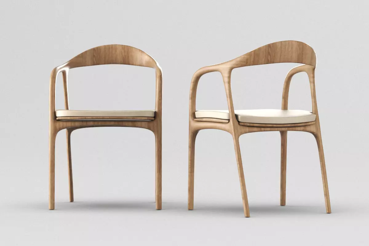 Chair Sofa Low-poly 3D model_0