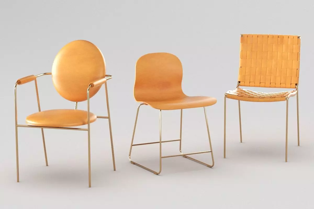 Chair Sofa Low-poly 3D model_0