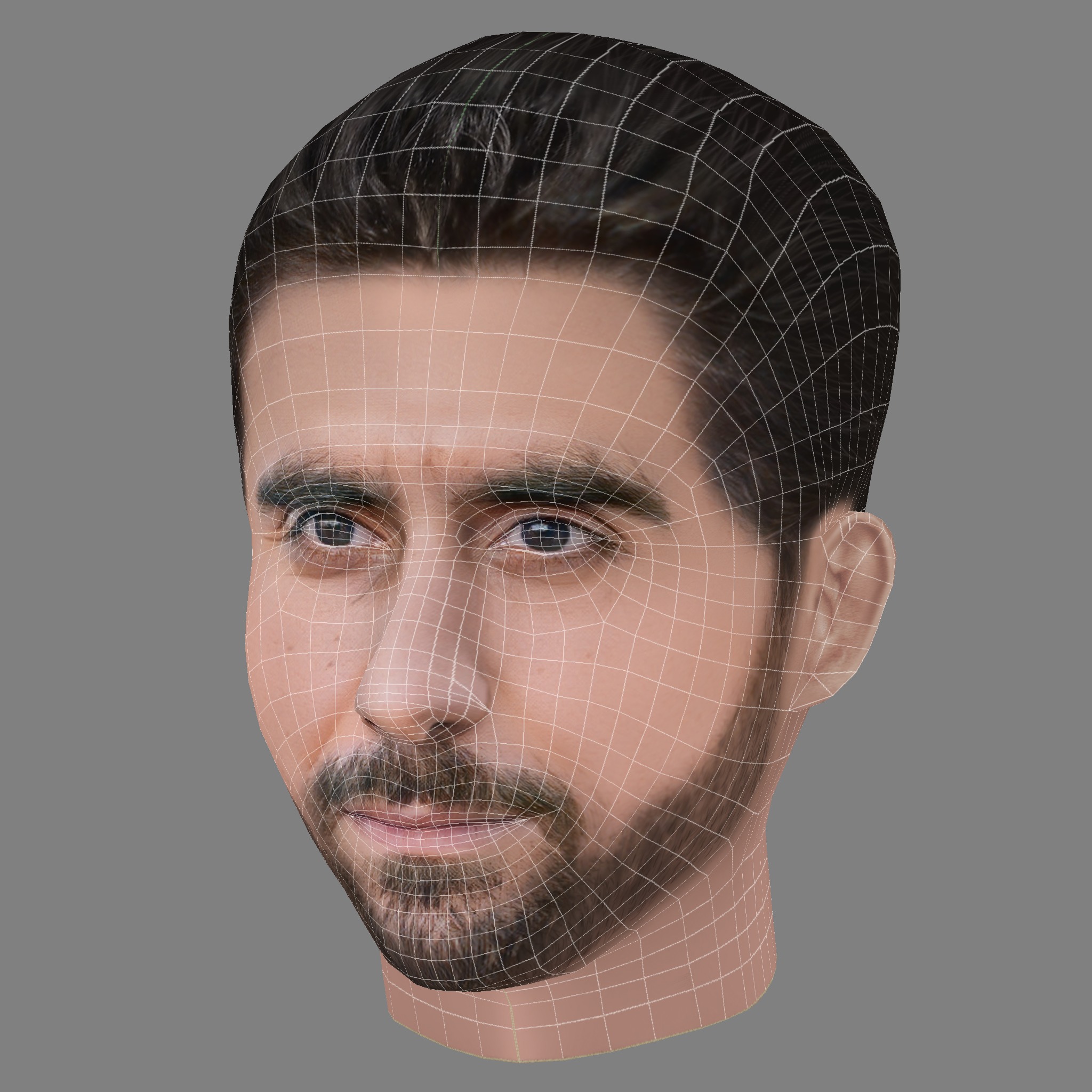 Murat Seven Head - Low poly head for game Low-poly 3D model_7