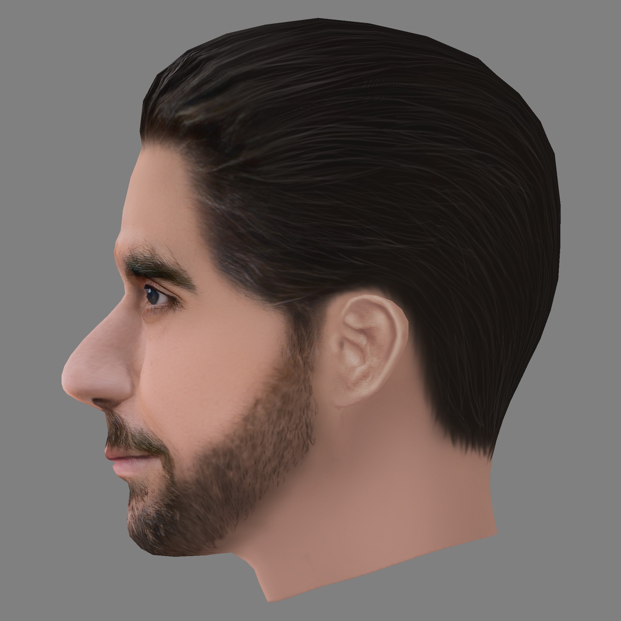 Murat Seven Head - Low poly head for game Low-poly 3D model_2