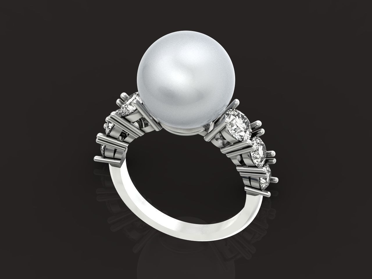 ring with pearl and diamonds 1443 3D print model_25