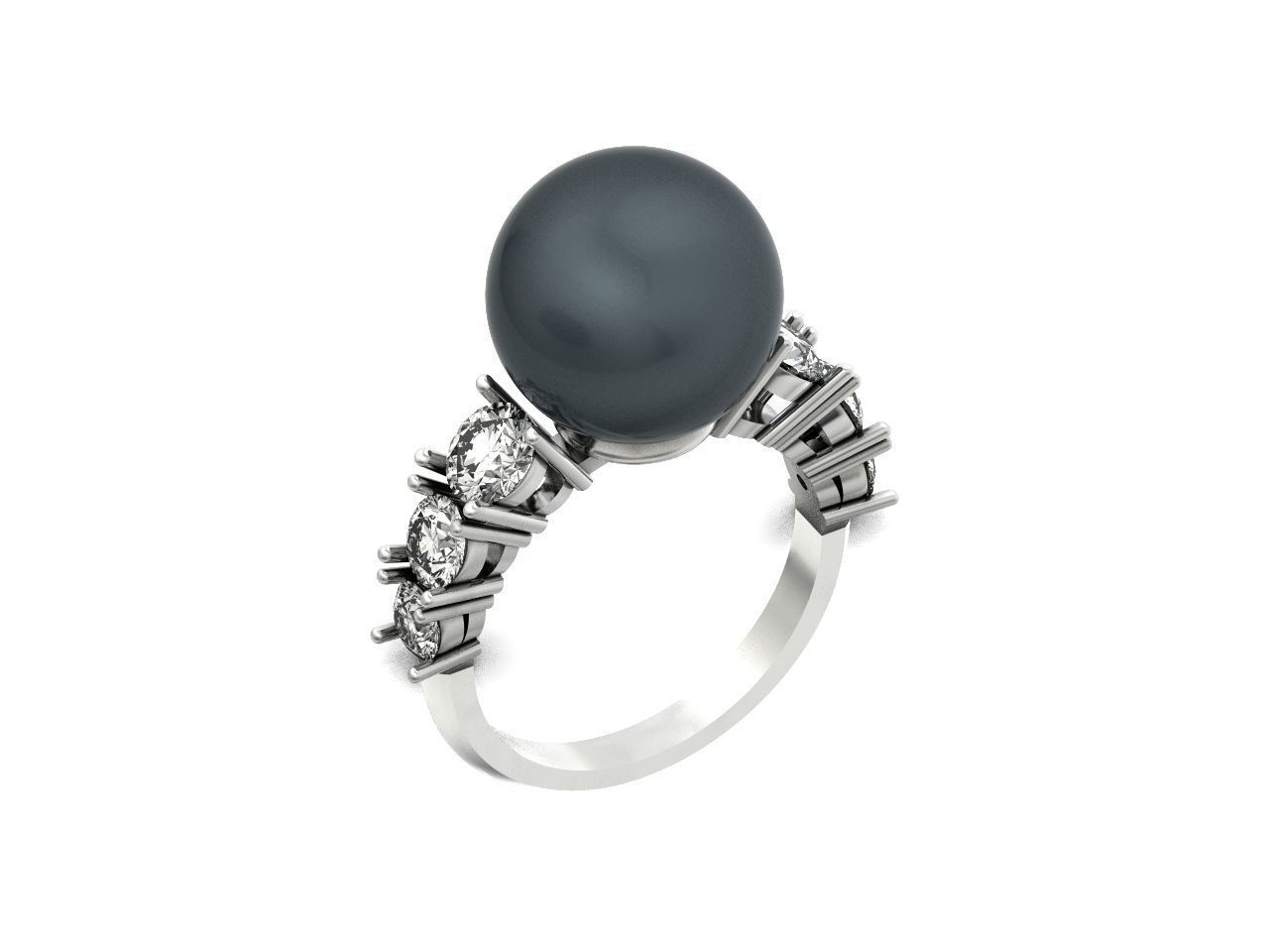 ring with pearl and diamonds 1443 3D print model_11
