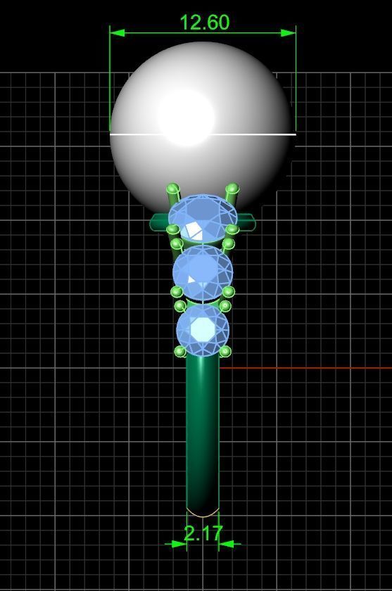 ring with pearl and diamonds 1443 3D print model_9