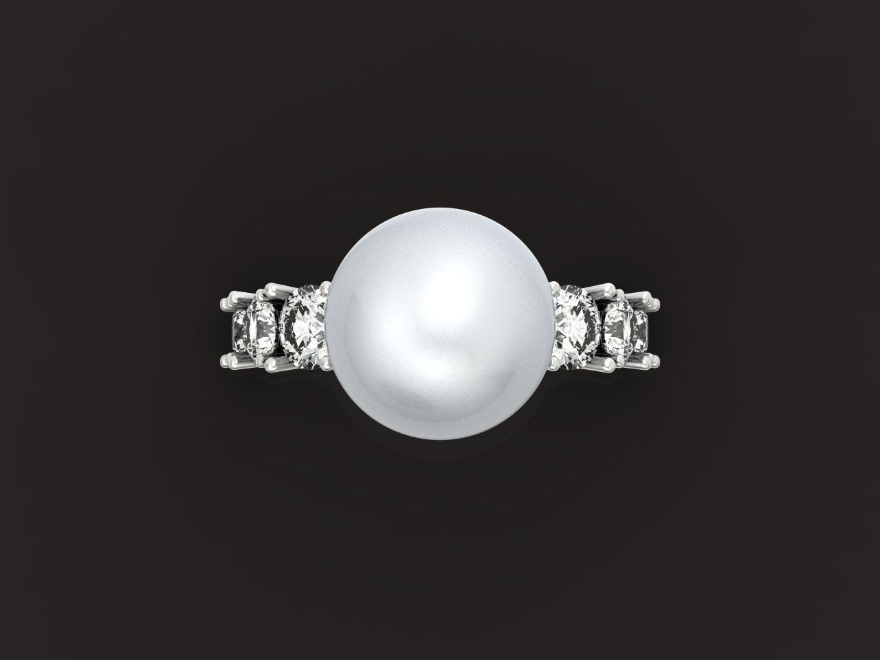 ring with pearl and diamonds 1443 3D print model_15
