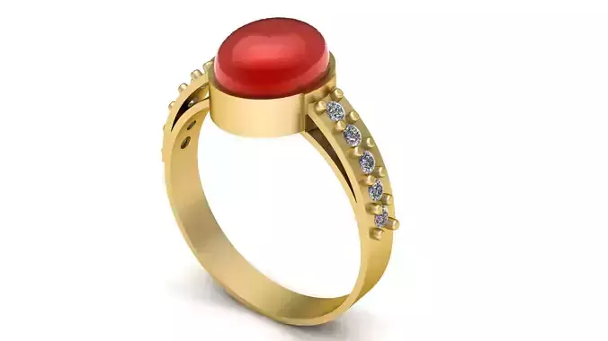 PEARL ENGAGEMENT RING 3D PRINTABLE MODEL