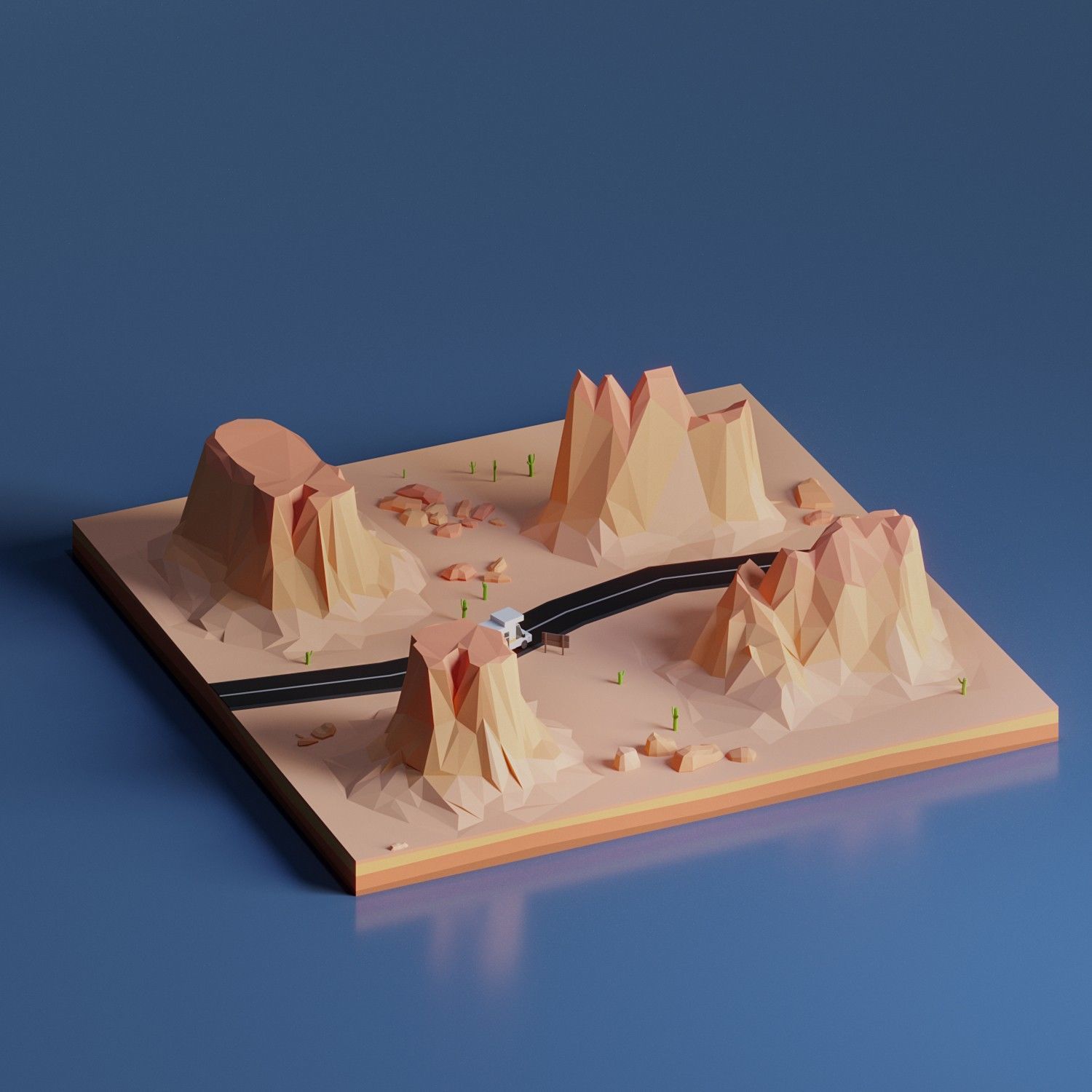 Monument Valley Low-poly 3D model_1