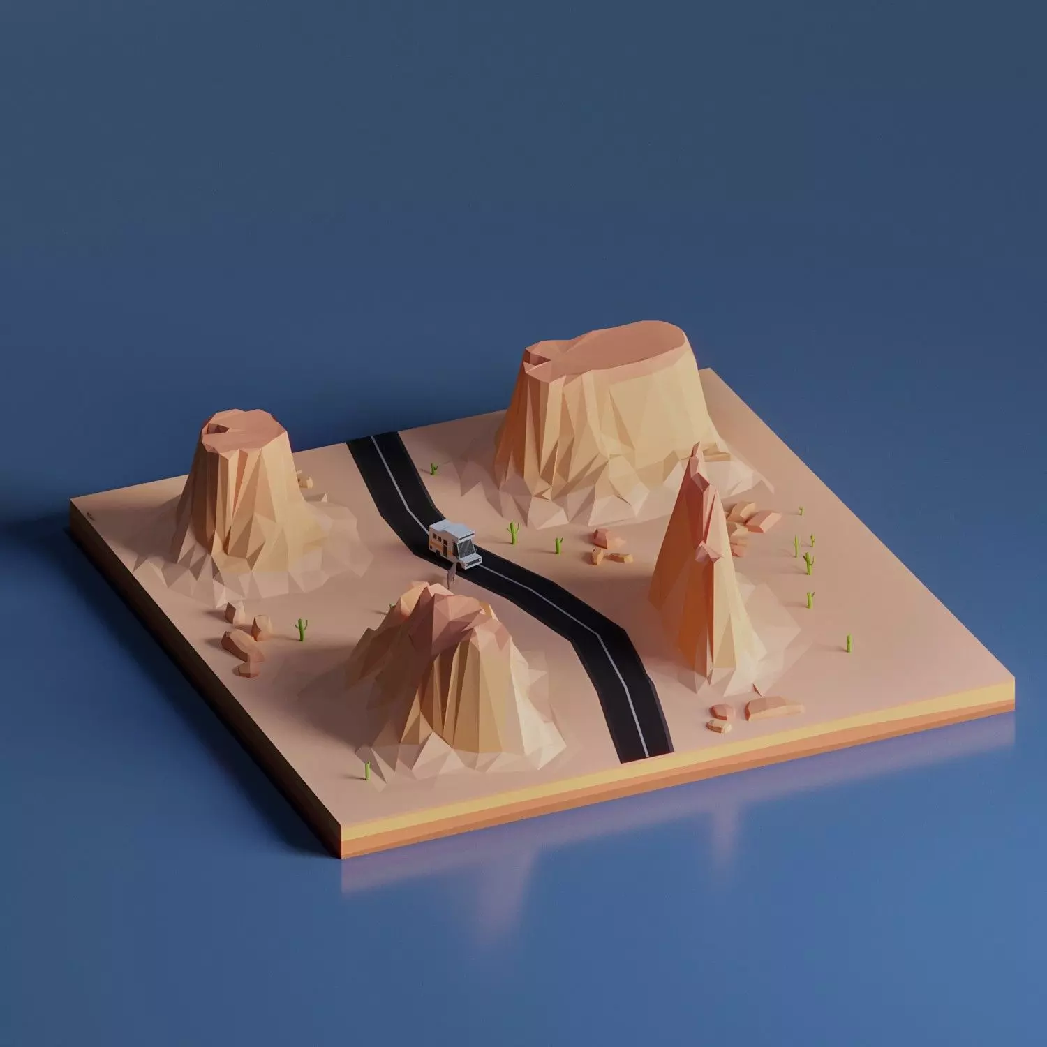 Monument Valley Low-poly 3D model_0
