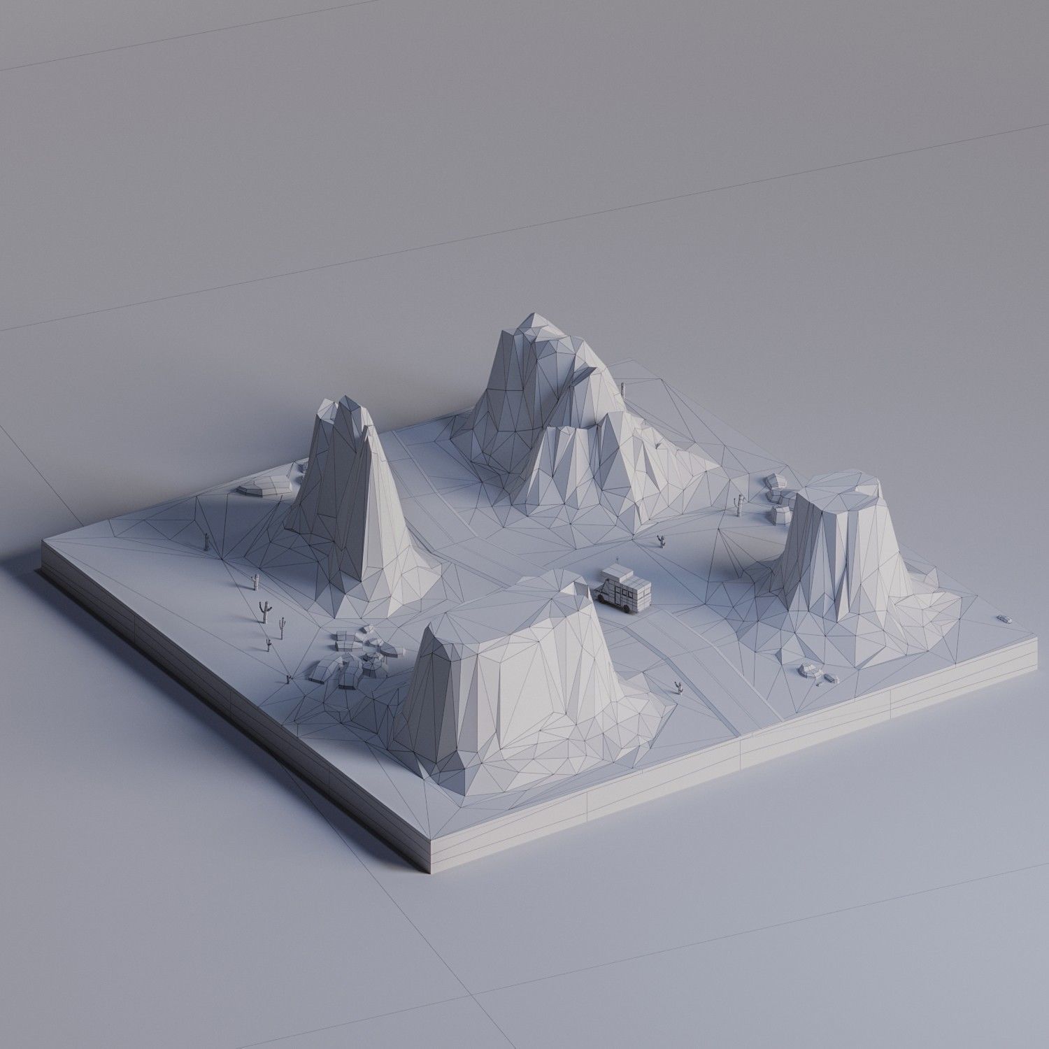 Monument Valley Low-poly 3D model_3