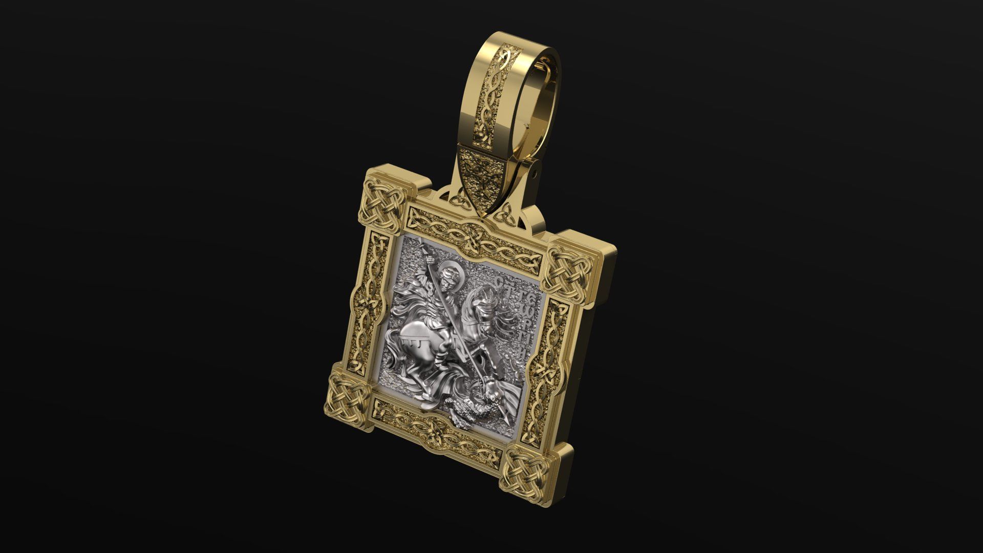 Saint George the Victorious pendant model 3D print model 3D print model_1