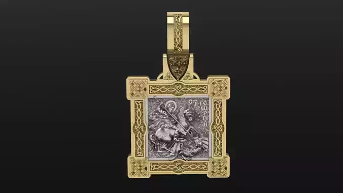 Saint George the Victorious pendant model 3D print model