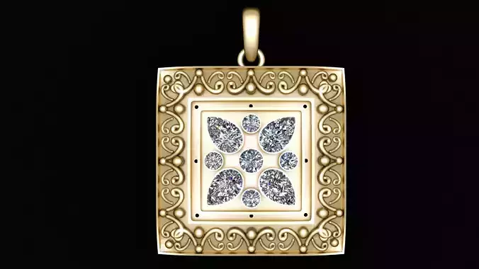 FILIGREE ZIRCON PENDANT 3D PRINTABLE MODEL