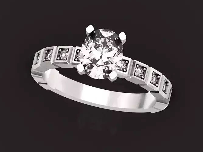  Pave set Engagement Ring  1445