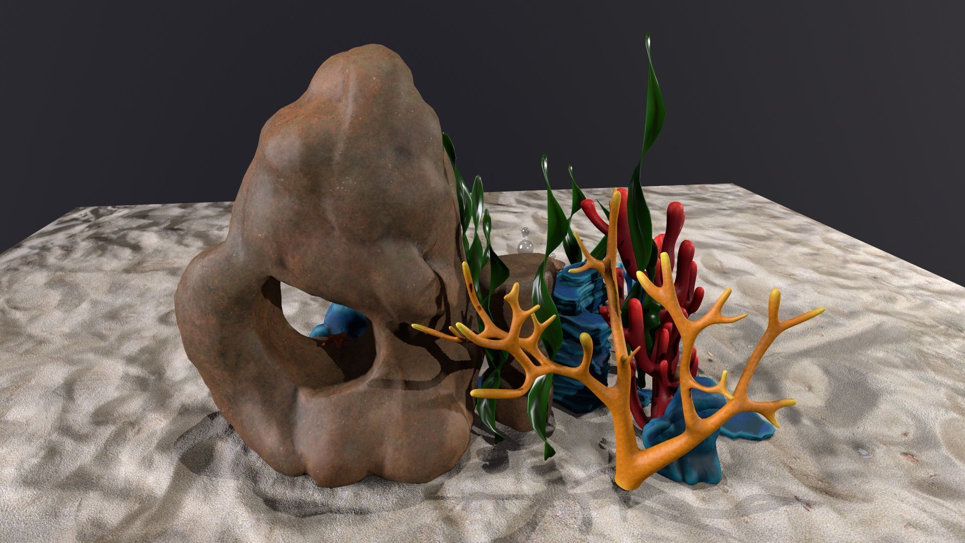 sea grass bed Low-poly 3D model_1