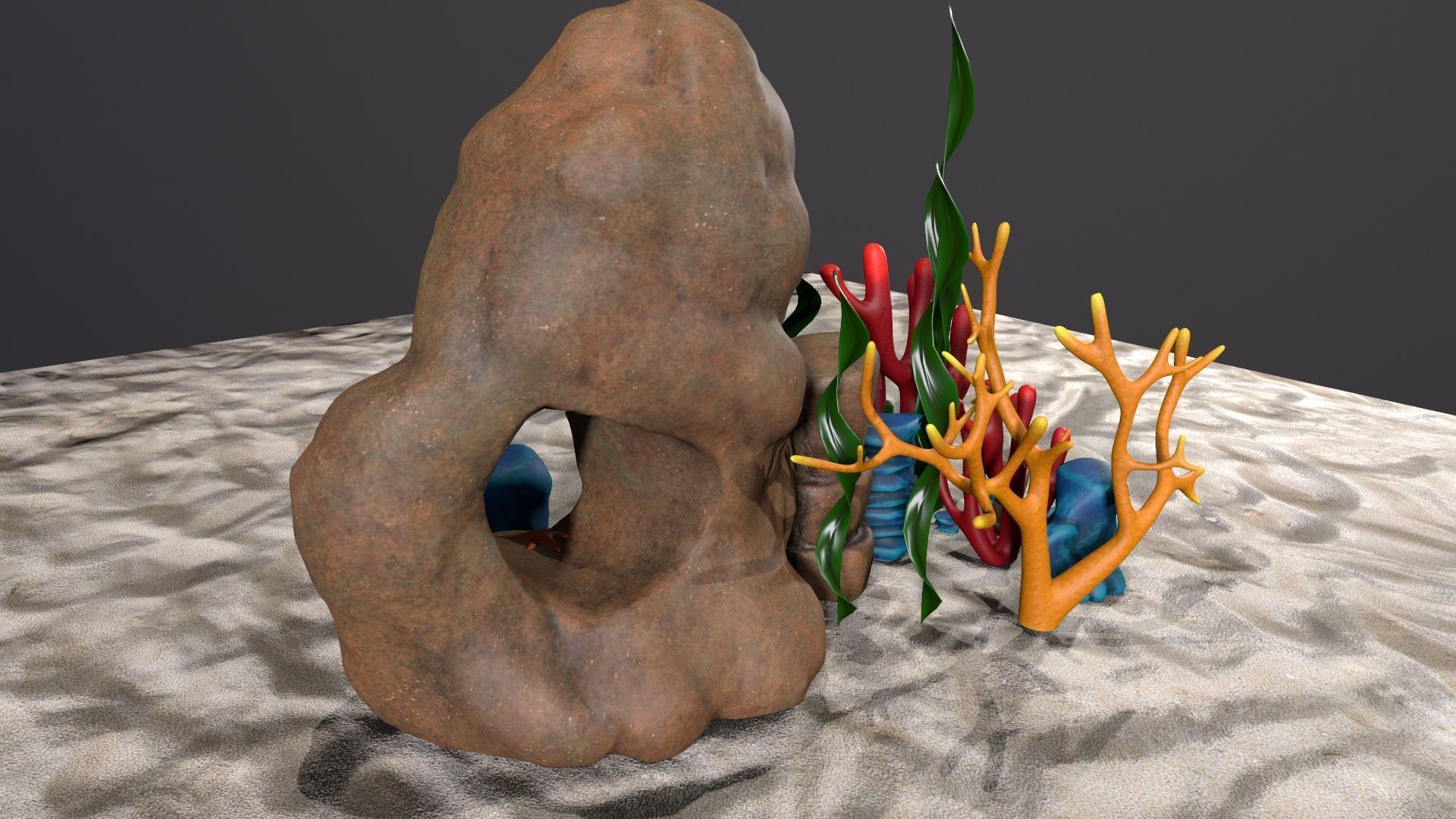 sea grass bed Low-poly 3D model_3