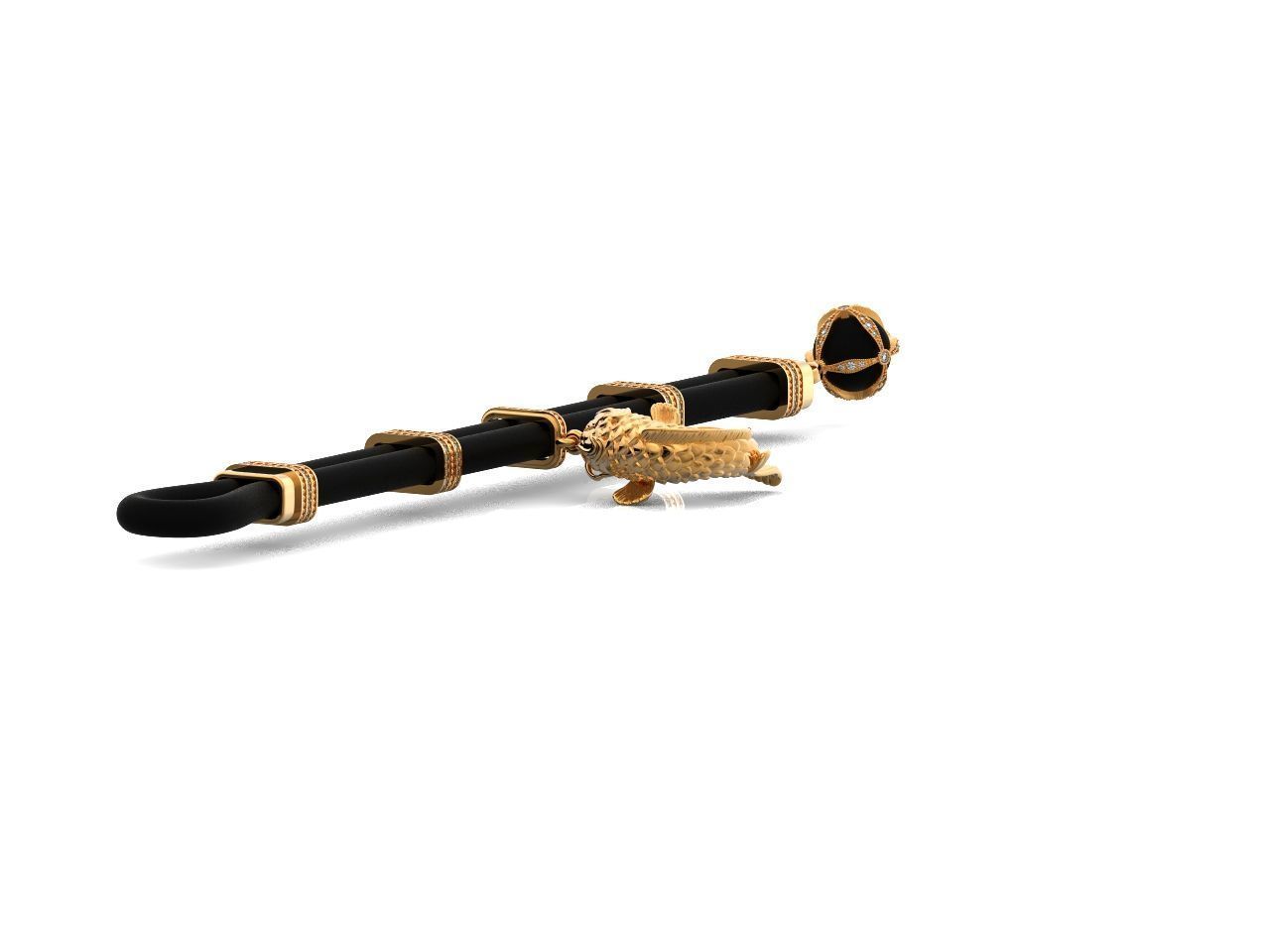 rubber bracelet with fish 1446 3D print model_44