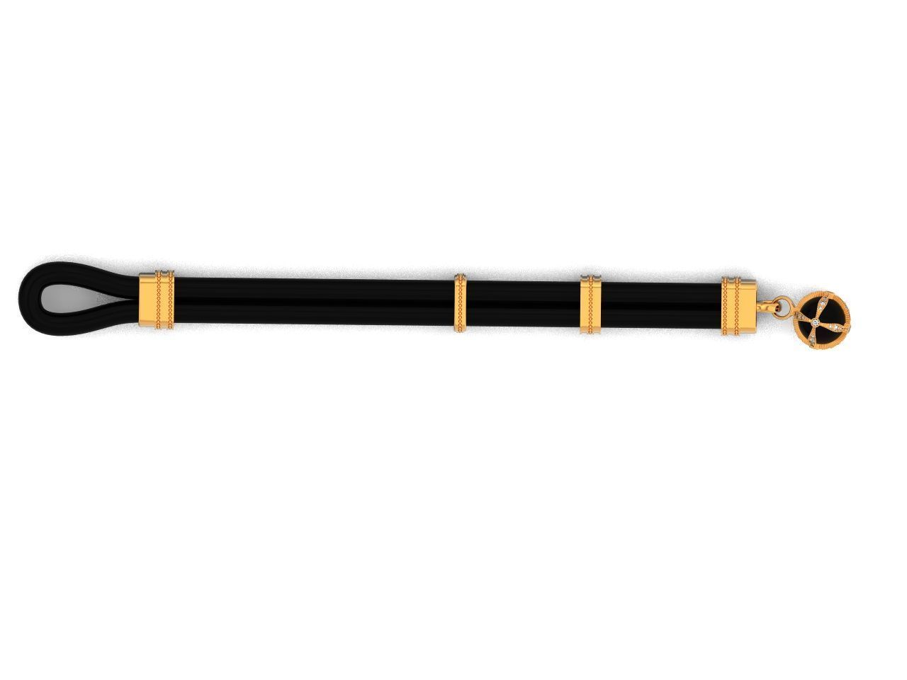 rubber bracelet with fish 1446 3D print model_1