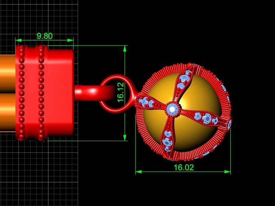 rubber bracelet with fish 1446 3D print model_14