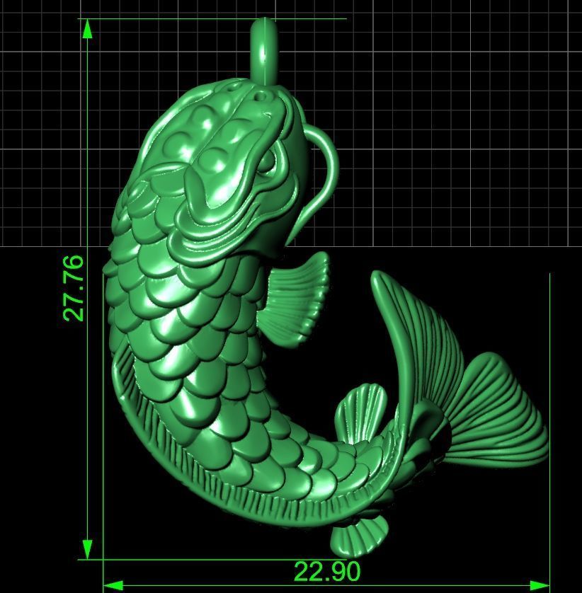 rubber bracelet with fish 1446 3D print model_8