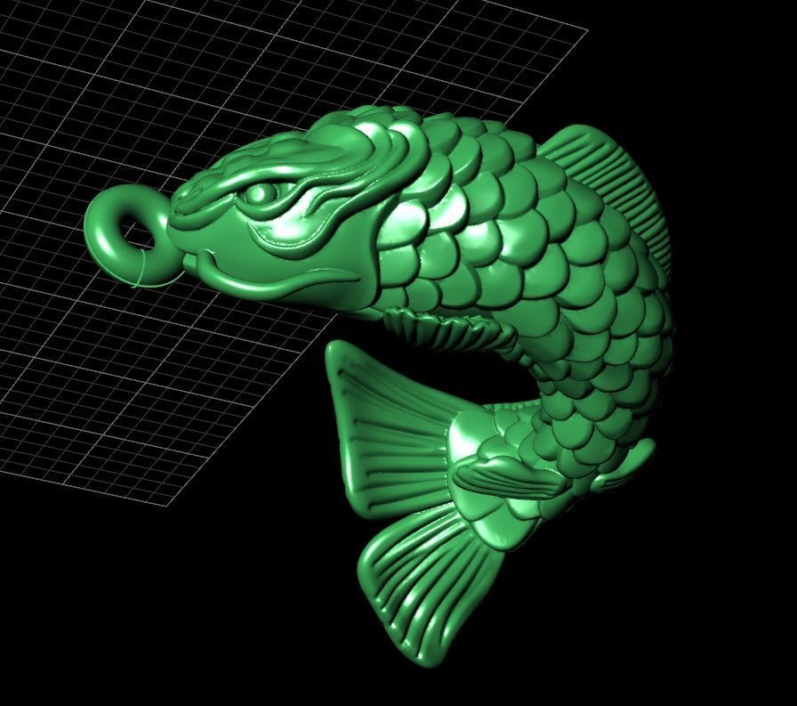 rubber bracelet with fish 1446 3D print model_11